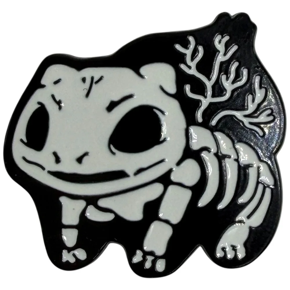 Cute Skeleton Bulbasaur Enamel Pin Pokemon Inspired Spooky Gothic‎